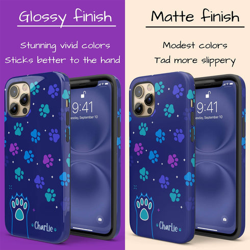 Custom Name Cat Paws iPhone Case